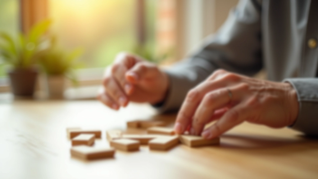Elderly hands aged sixty-five holding puzzle pieces, demonstrating cognitive engagement and problem-solving